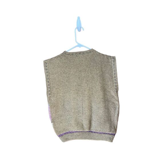 NWT Womens vintage Asher hand knitted wool teddy bear sweater vest size M - Picture 3 of 6